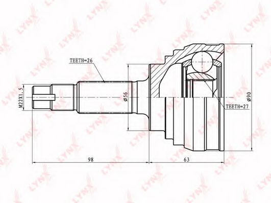 ШРУС с пыльником Toyota/Lexus 4343028021 ШРУС с пыльником Toyota/Lexus 4343028021