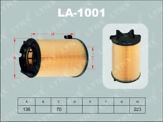 Воздушный фильтр lynxauto LA-1001
