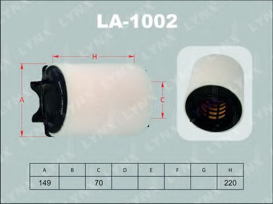 Воздушный фильтр lynxauto LA-1002
