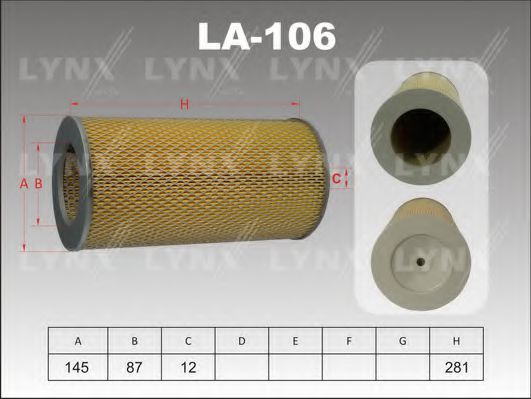 Воздушный фильтр lynxauto LA-106