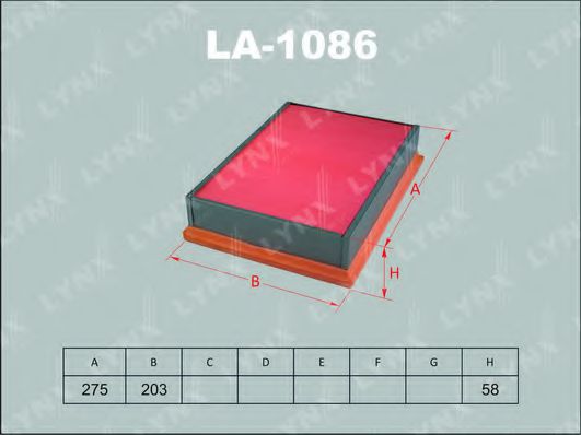 Воздушный фильтр lynxauto LA-1086