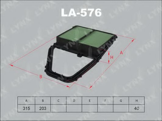 Воздушный фильтр lynxauto LA-576