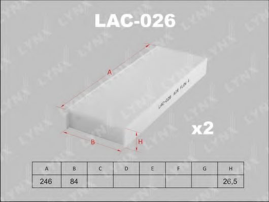 Фильтр салона lynxauto LAC-026