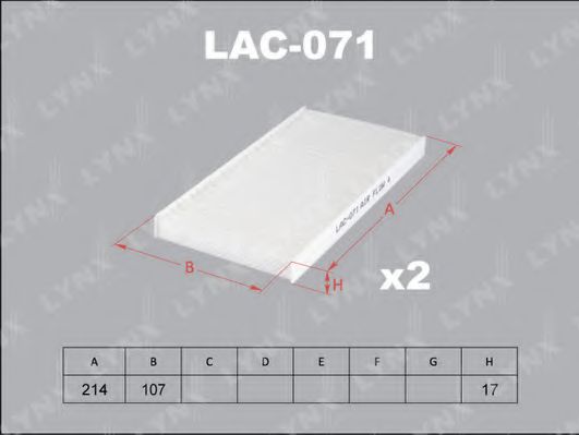 Фильтр салона lynxauto LAC-071