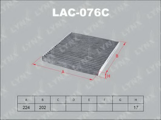 Фильтр салона lynxauto LAC-076C