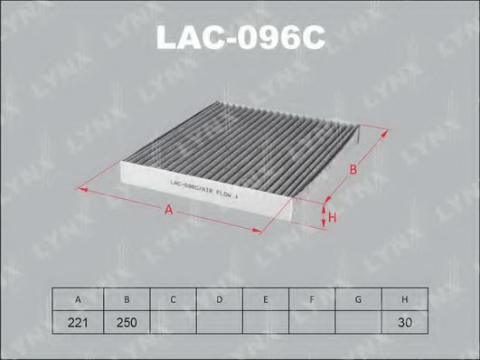 Фильтр салона lynxauto LAC-096C