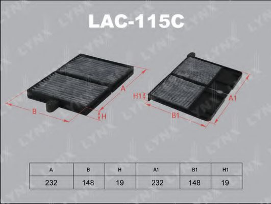 Фильтр салона lynxauto LAC-115C