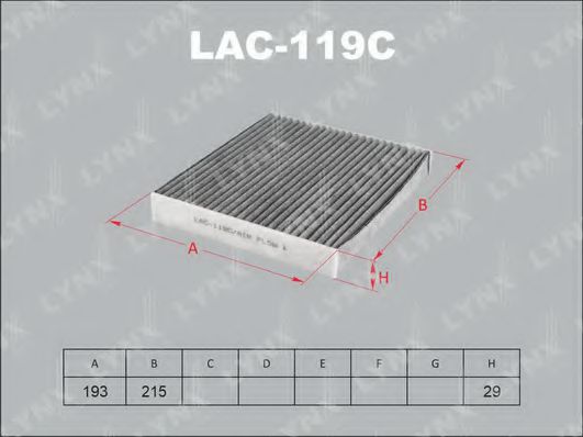 Фильтр салона lynxauto LAC-119C