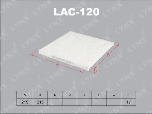 Фильтр салона lynxauto LAC-120