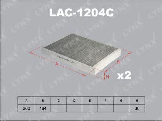 Фильтр салона lynxauto LAC-1204C