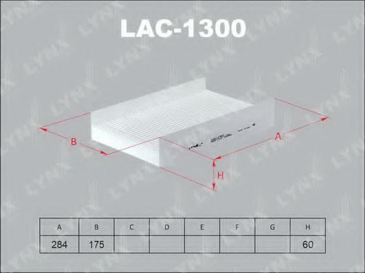 Фильтр салона lynxauto LAC-1300