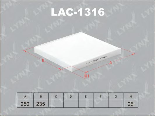 Фильтр салона lynxauto LAC-1316