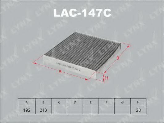 Фильтр салона lynxauto LAC-147C