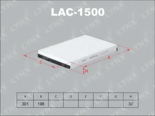 Фильтр салона lynxauto LAC-1500