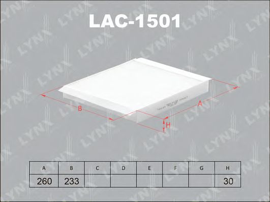 Фильтр салона lynxauto LAC-1501