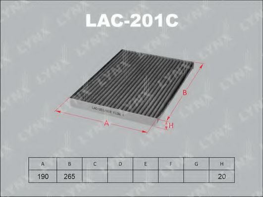 Фильтр салона lynxauto LAC-201C