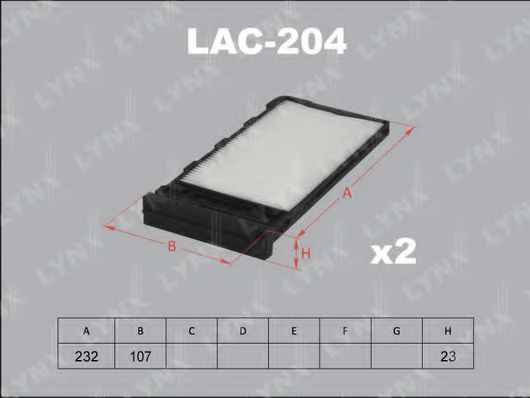 Фильтр салона lynxauto LAC-204