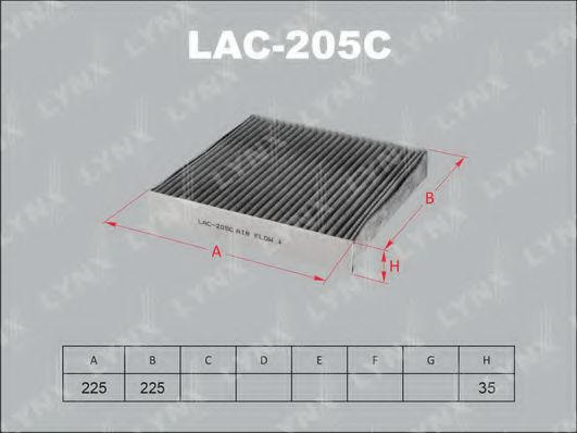 Фильтр салона lynxauto LAC-205C
