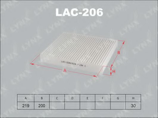 Фильтр салона lynxauto LAC-206