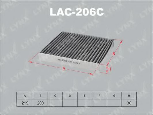 Фильтр салона lynxauto LAC-206C
