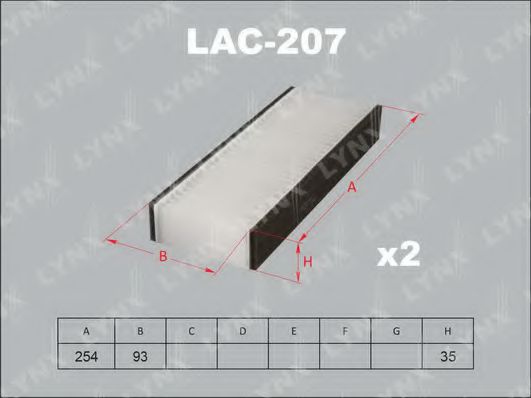 Фильтр салона lynxauto LAC-207