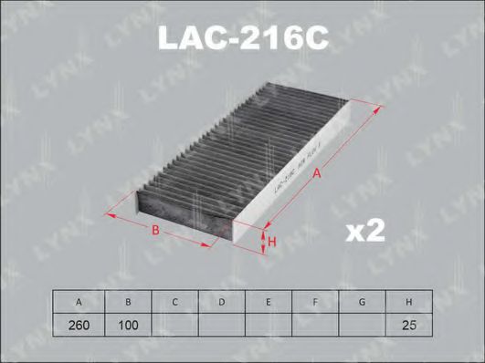 Фильтр салона lynxauto LAC-216C