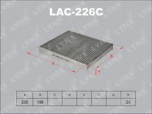 Фильтр салона lynxauto LAC-226C
