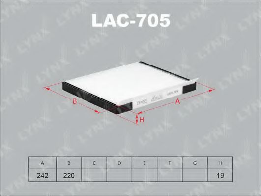 Фильтр салона lynxauto LAC-705