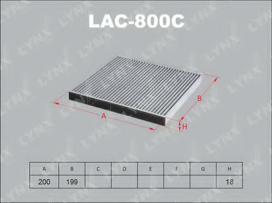 Фильтр салона lynxauto LAC-800C