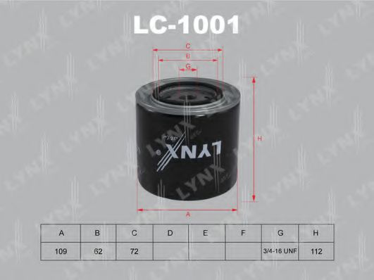 Масляный фильтр lynxauto LC-1001
