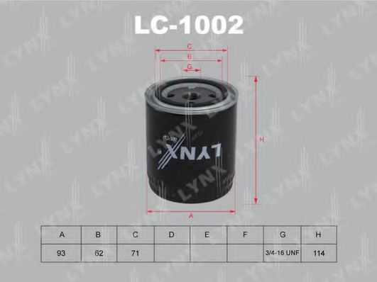 Масляный фильтр lynxauto LC-1002