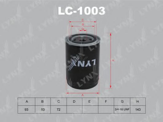 Масляный фильтр lynxauto LC-1003