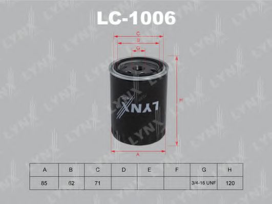 Масляный фильтр lynxauto LC-1006