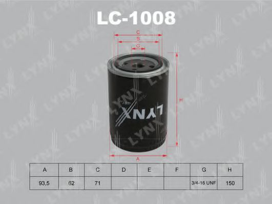 Масляный фильтр lynxauto LC-1008