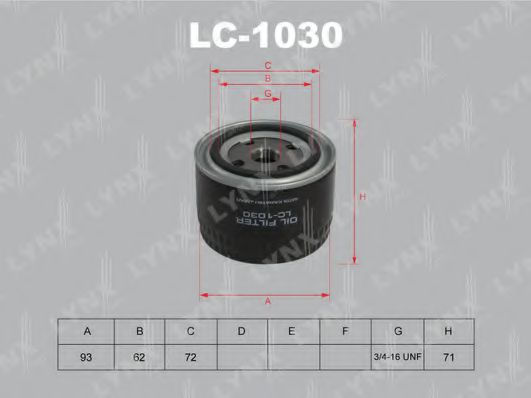 Масляный фильтр lynxauto LC-1030