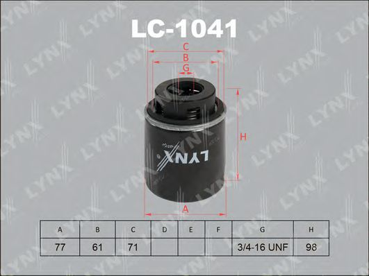 Масляный фильтр lynxauto LC-1041