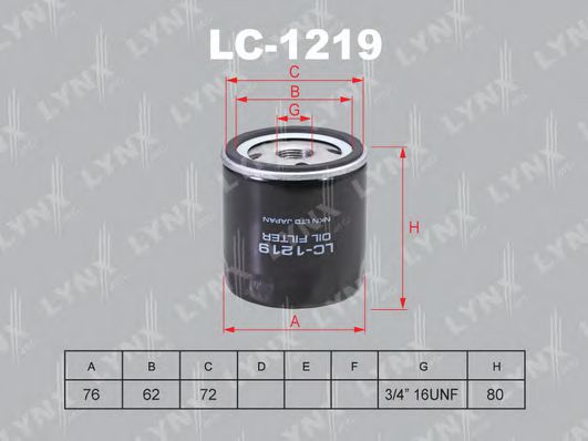Масляный фильтр lynxauto LC-1219