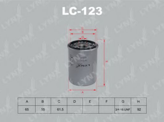 Масляный фильтр lynxauto LC-123