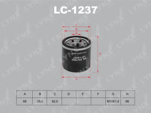 Масляный фильтр lynxauto LC-1237