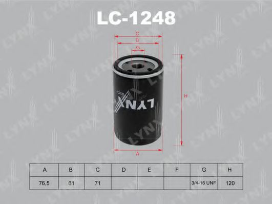 Масляный фильтр lynxauto LC-1248