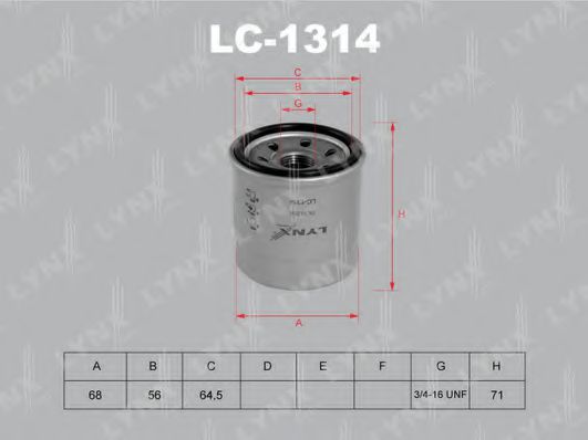 Масляный фильтр lynxauto LC-1314
