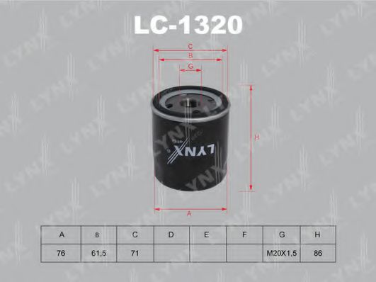Масляный фильтр lynxauto LC-1320