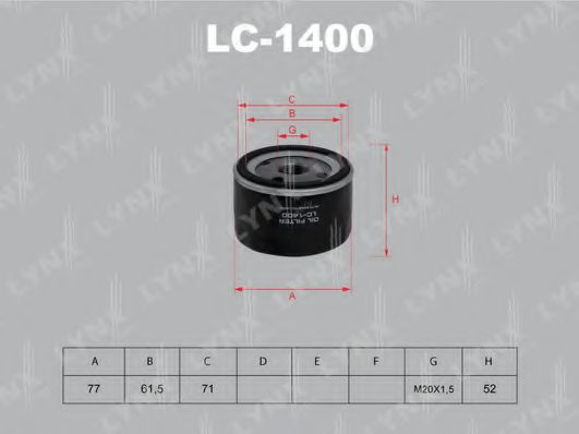 Масляный фильтр lynxauto LC-1400