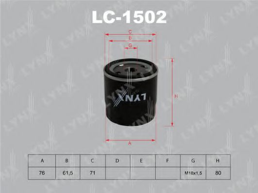 Масляный фильтр lynxauto LC-1502