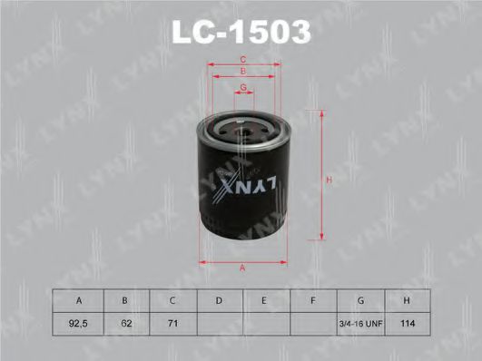 Масляный фильтр lynxauto LC-1503