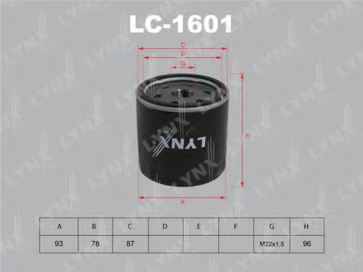 Масляный фильтр lynxauto LC-1601