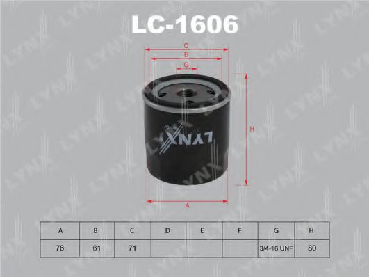 Масляный фильтр lynxauto LC-1606