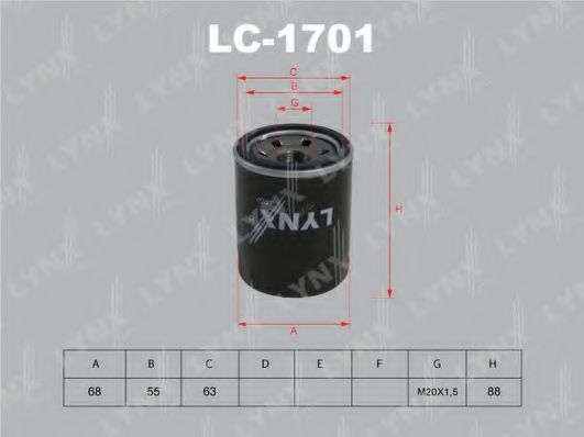 Масляный фильтр lynxauto LC-1701