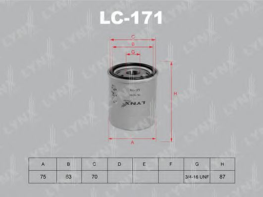 Масляный фильтр lynxauto LC-171