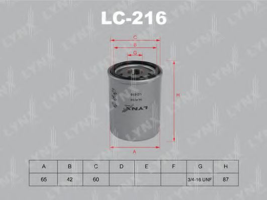 Масляный фильтр lynxauto LC-216